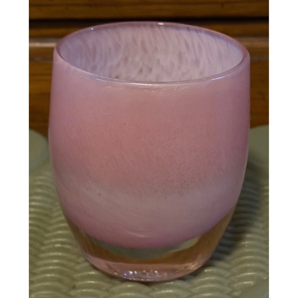 glassybaby Fabulous Pink HandBlown Glass Votive Candle Holder Retired Triskelion